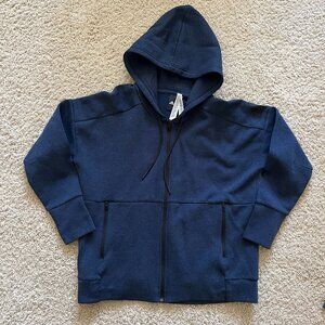 Adidas Womens Full Zip Hoodie, Size Large, Navy color, New